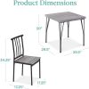 Modern 3-Piece Metal Frame Dining Set