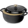 6 Quart Large Enamel Cast-Iron Dutch Oven Kitchen Cookware