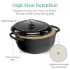 6 Quart Large Enamel Cast-Iron Dutch Oven Kitchen Cookware