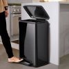 Stainless Steel 13-Gallon Kitchen Trash Can with Step Lid