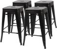 Set of 4 - 24-in. Indoor/Outdoor Backless Stacking
