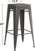Set of 4 - 24-in. Indoor/Outdoor Backless Stacking