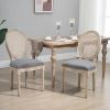 Set of 2 Vintage Upholstered Armless Rattan Back Dining Chairs