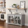 Grey Wood Buffet Kitchen Dining Sideboard Storage Cabinet