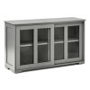 Grey Wood Buffet Kitchen Dining Sideboard Storage Cabinet