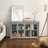 Grey Wood Buffet Kitchen Dining Sideboard Storage Cabinet