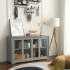 Grey Wood Buffet Kitchen Dining Sideboard Storage Cabinet