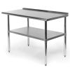 Stainless Steel Kitchen Prep Work Table with Backsplash
