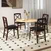Round Solid Wood Farmhouse Kitchen Dining Table
