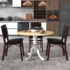 Round Solid Wood Farmhouse Kitchen Dining Table