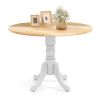 Round Solid Wood Farmhouse Kitchen Dining Table