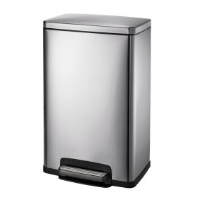 13-Gallon Kitchen Trash Can (Color: with Step Lid in Stainless Steel Finish)