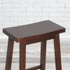 Set of 2 Farmhouse Bar Height Saddle Seat Barstools