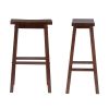 Set of 2 Farmhouse Bar Height Saddle Seat Barstools