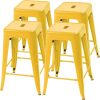 Set of 4 - 24-in. Indoor/Outdoor Backless Stacking