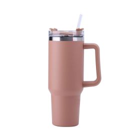 40oz Stainless Steel Handle Bottle Car Cup Double-layer Vacuum Iced Beer Cup Outdoor Portable Travel Insulation Cup (size: 40oz, Color: Chocolate)