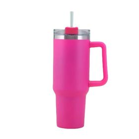 40oz Stainless Steel Handle Bottle Car Cup Double-layer Vacuum Iced Beer Cup Outdoor Portable Travel Insulation Cup (size: 40oz, Color: Red)