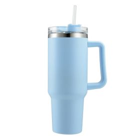 40oz Stainless Steel Handle Bottle Car Cup Double-layer Vacuum Iced Beer Cup Outdoor Portable Travel Insulation Cup (size: 40oz, Color: Sky Blue)