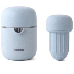 Hand Fruit Juicer Citrus Orange Squeezer Lid Rotation Press Anti-Slip Reamer for Lemon Lime Grapefruit Capacity Machine (size: 13.3x9.3cm, Color: Blue)