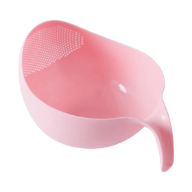 1pc Rice Washer Quinoa Strainer Cleaning Veggie Fruit Wash Sifter Kitchen Tools With Handle (size: L, Color: Pink)