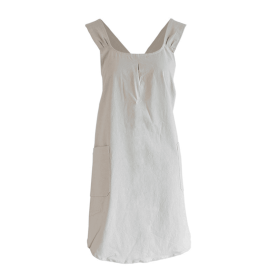 1pc Cotton Linen Apron; X-Back Aprons With Pockets; Halter Apron For Chef Gardening Cooking Baking Florist Shop Painting Pinafore Barista; Bib Overall (Color: khaki)