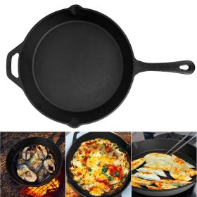 Pre-Seasoned Cast Iron Skillet Oven Safe Cookware Heat-Resistant Holder (Option: 12inch Large Frying Pan)