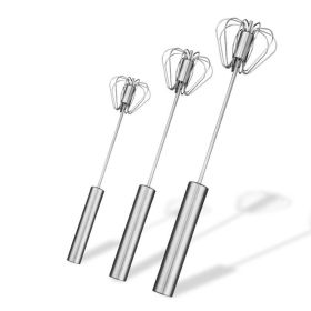 Stainless Steel Egg Rotary Whisk, Semi-Automatic Egg Beater Mixer (size: 14 Inch)