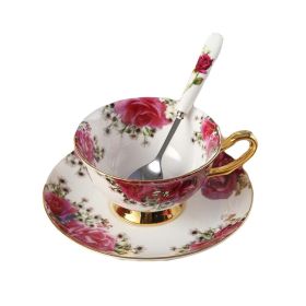 Coffee Cup Set (Style: Cup Saucer Spoon Porcelain Teacups Ceramic Mugs Mug Cup 6.8OZ)