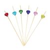 100 Pcs Bamboo Fruit Picks Fancy Cocktail Sticks Appetizer Toothpicks