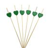 100 Pcs Bamboo Fruit Picks Fancy Cocktail Sticks Appetizer Toothpicks