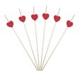 100 Pcs Bamboo Fruit Picks Fancy Cocktail Sticks Appetizer Toothpicks