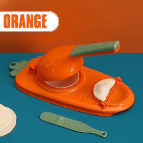 Kitchen Dumpling Maker 2 In 1 Dough Pressing Tool Set Dumpling Mold DIY Dumpling Wrapper Makers Manual Press Dumpling Crust Tool (size: 1PCS, Color: orange)