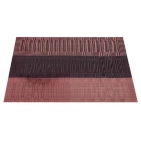 6 Pcs Heat Insulation Stain Resistant Placemat for Dining Table Durable PVC Woven Kitchen Table Mats Placemat (Color: Wine Red)