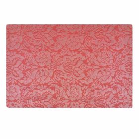 4 Pcs Rose Jacquard Dining Table Place Mats (Color: for Dining Table PVC Table Mats Resistant Place Mats 17.7x11.8 inch, Red)