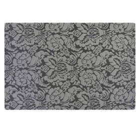 4 Pcs Rose Jacquard Dining Table Place Mats (Color: PVC Placemats Easycare Wipe Clean Table Mats 17.7x11.8 inch, Black)