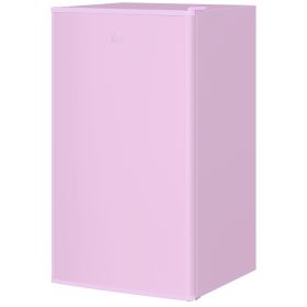 HOMCOM 3.2 Cu.Ft Mini Fridge with Freezer, (Color: Single Door Compact Refrigerator with Adjustable Thermostat, Reversible Door, Pink)