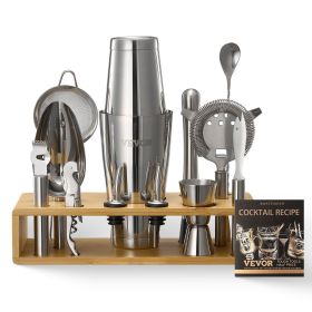 Cocktail Shaker Set (Color: 13 Pcs Bartender Kit Stainless Steel Bar Tool Set Silver)