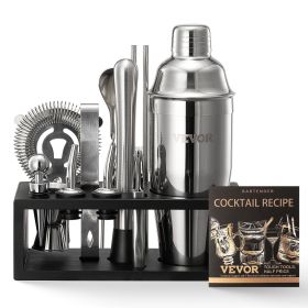 Cocktail Shaker Set (Color: 13 Pcs Bar Tool Set Stainless Steel Bartender Kit Silver)