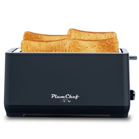 4-Slice Toaster, Extra Wide Long Slot Toaster (Style: 6 Browning Settings, Bagel/Defrost/Reheat Functions, Removable Crumb Tray, Stainless Steel Housing)