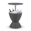 Patio Cooler Bar Table With Height-Adjustable