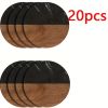 20pcs Marble Coasters Heat-Resistant Non-Slip Wooden Coaster Set with Marble Patterns in, Grey, & Brown - Elegant Table Protectors for Home Decor