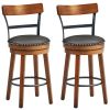 25.5-Inch 360-Degree Bar Swivel Stools with Leather Padded