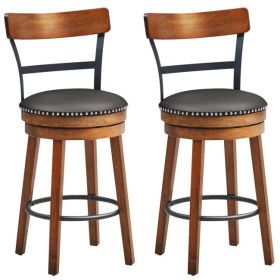 25.5-Inch 360-Degree Bar Swivel Stools with Leather Padded (quanlity: 2)