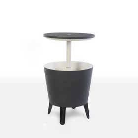 7.5 Gallon Modern Cool Bar Outdoor Patio Furniture With Wine Cooler (Color: gray, type: Beverage Cooler Bar Table)