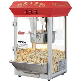 VEVOR Popcorn Popper Machine 8 Oz Countertop Popcorn Maker (Style: 850W 48 Cups Red)