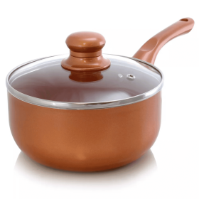 Better Chef 2Qt Ceramic-Coated (Style: Copper-Tone Saucepan with Glass Lid)
