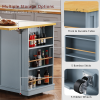 53 inch Large Kitchen Island with Drop Leaf,Power Outlet,Door Internal Storage Rack