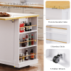 53 inch Large Kitchen Island with Drop Leaf,Power Outlet,Door Internal Storage Rack