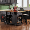 53 inch Large Kitchen Island with Drop Leaf,Power Outlet,Door Internal Storage Rack