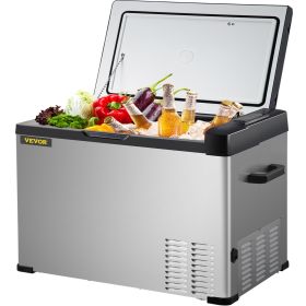 VEVOR 12 Volt Refrigerator, Portable Refrigerator (-4°F~68°F) With APP Control Car Compressor Fridge Cooler 12V/24V DC and 110-220V AC For Camping (default: default)
